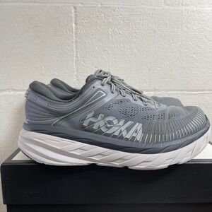 Hoka One One Bondi 7 Mens Running Shoes Grey Sneakers 1110518-HRRB Men Sz 10.5EE